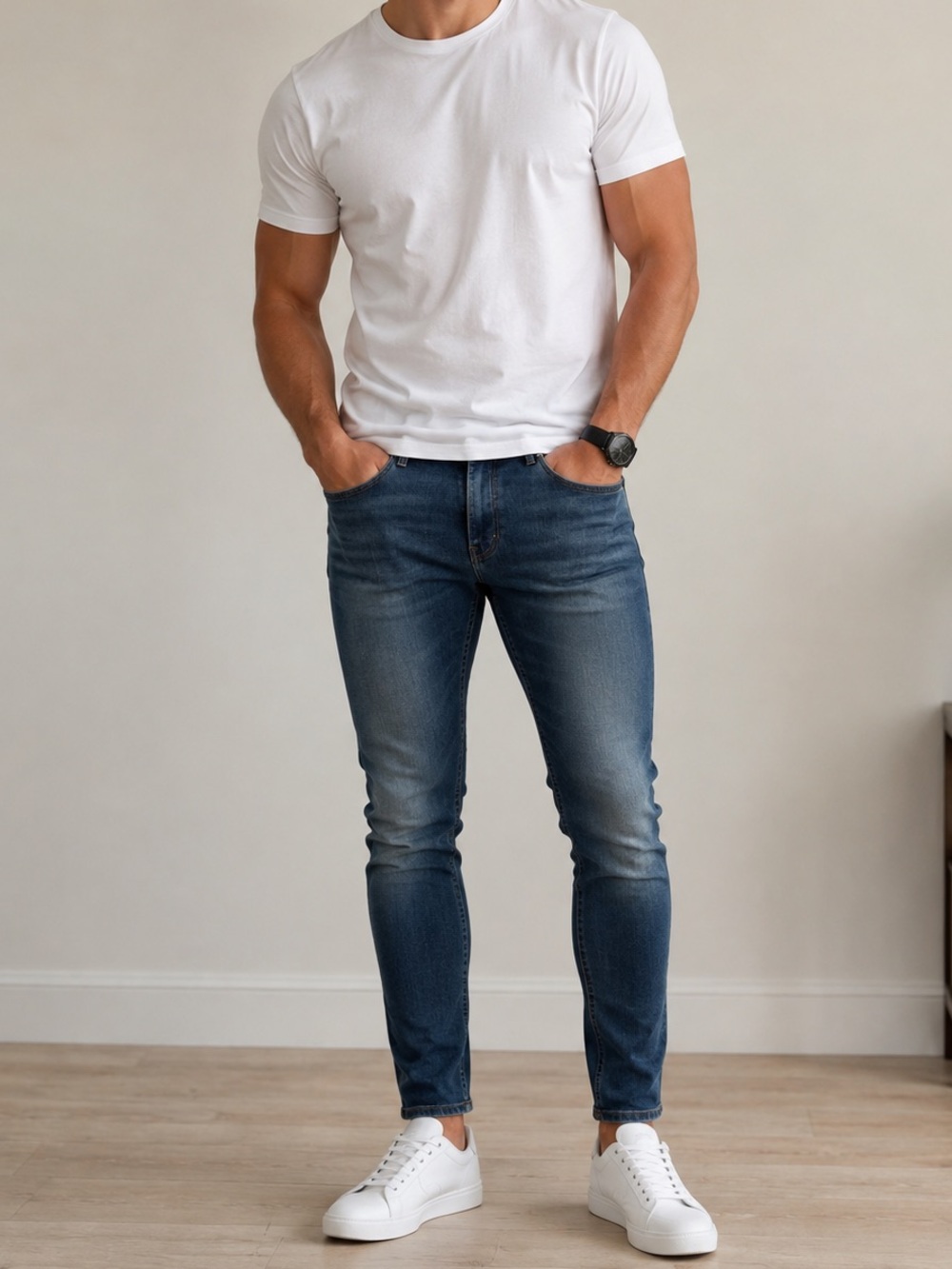 Calvin Klein Jeans Slim Men's Dark Blue Wash Denim